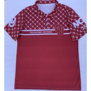 Oklahoma Sooners Mens Size Large Collared Polo Shirt OU NCAA Boomer Top